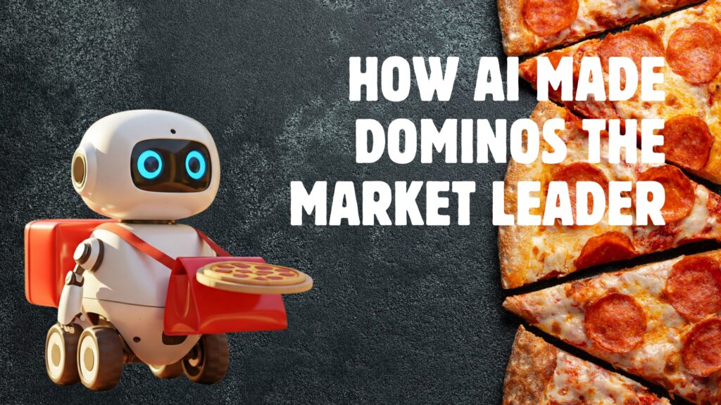 AI robot delivering pizza against a pizza background