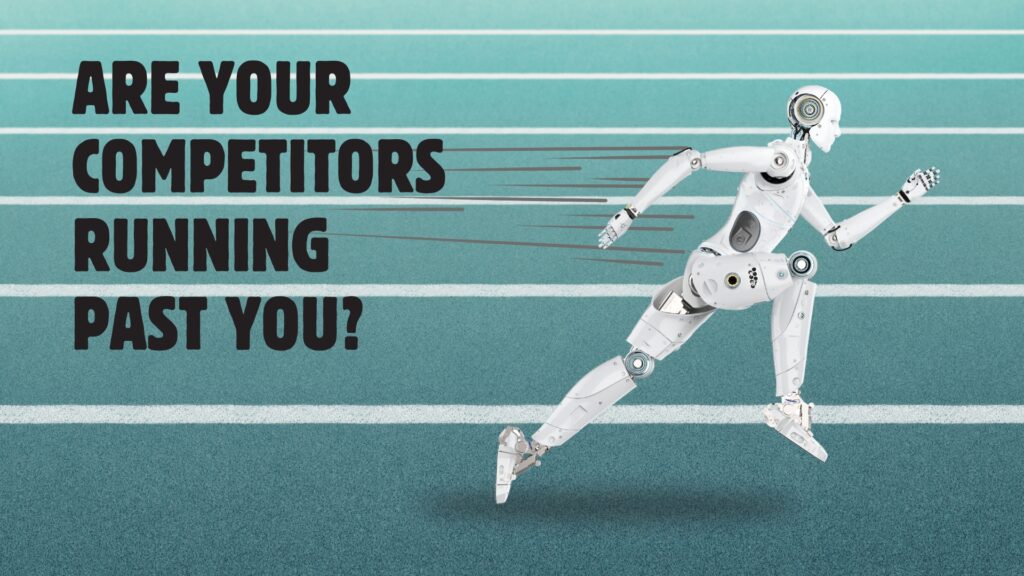 Robot running on a sports track
